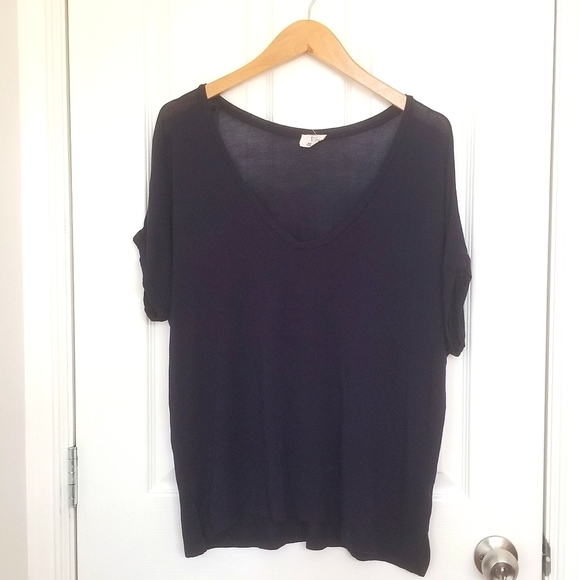 ‼️ 3/$20 Zara Navy V neck loose tee - Picture 1 of 1